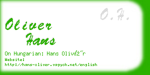 oliver hans business card